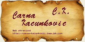 Čarna Kačunković vizit kartica